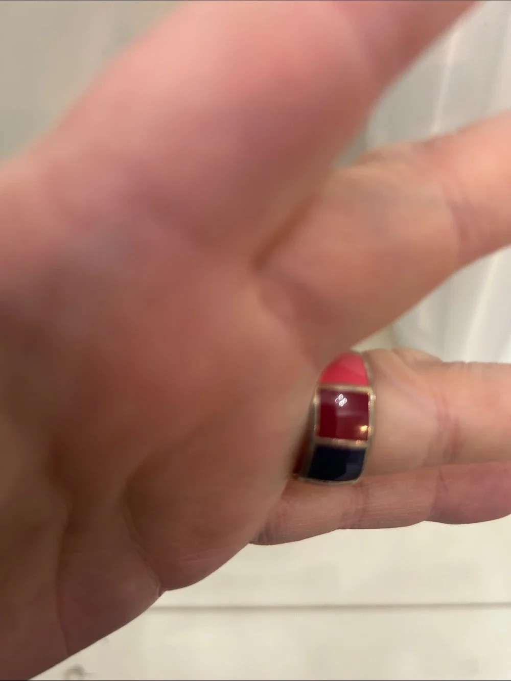 COACH Gold-tone Ring with MULTI COLOR Inlay - Picture 2 of 8